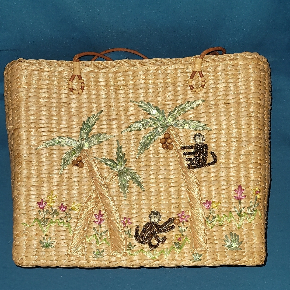 Cappelli Straw world Embroidered  Tote Bag - Tan